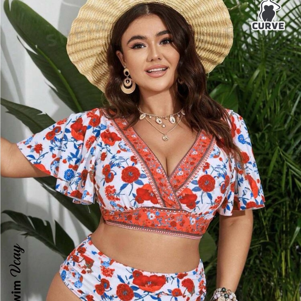 Floral Print Women's Swimwear Set